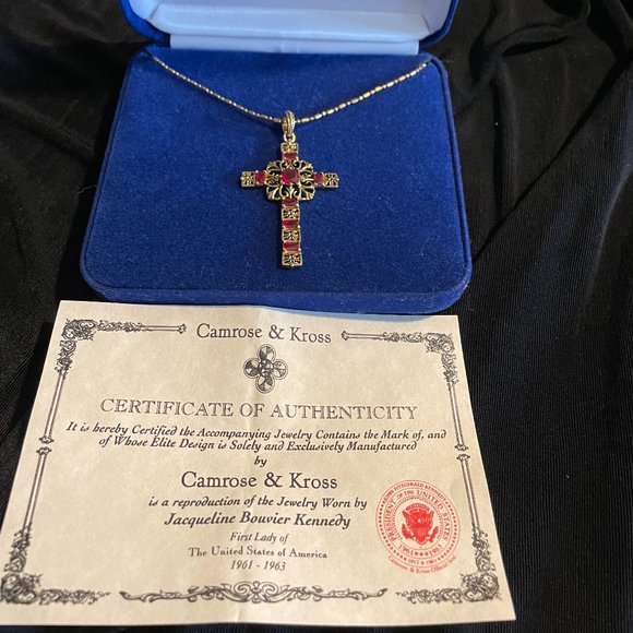 Camrose and Kross Jackie Kennedy Red and Gold Replica Cross - Picture 2 of 4